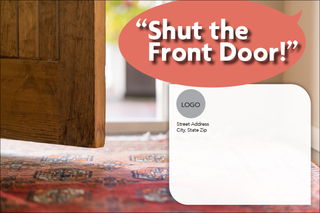 Shut the Front Door Card Outside